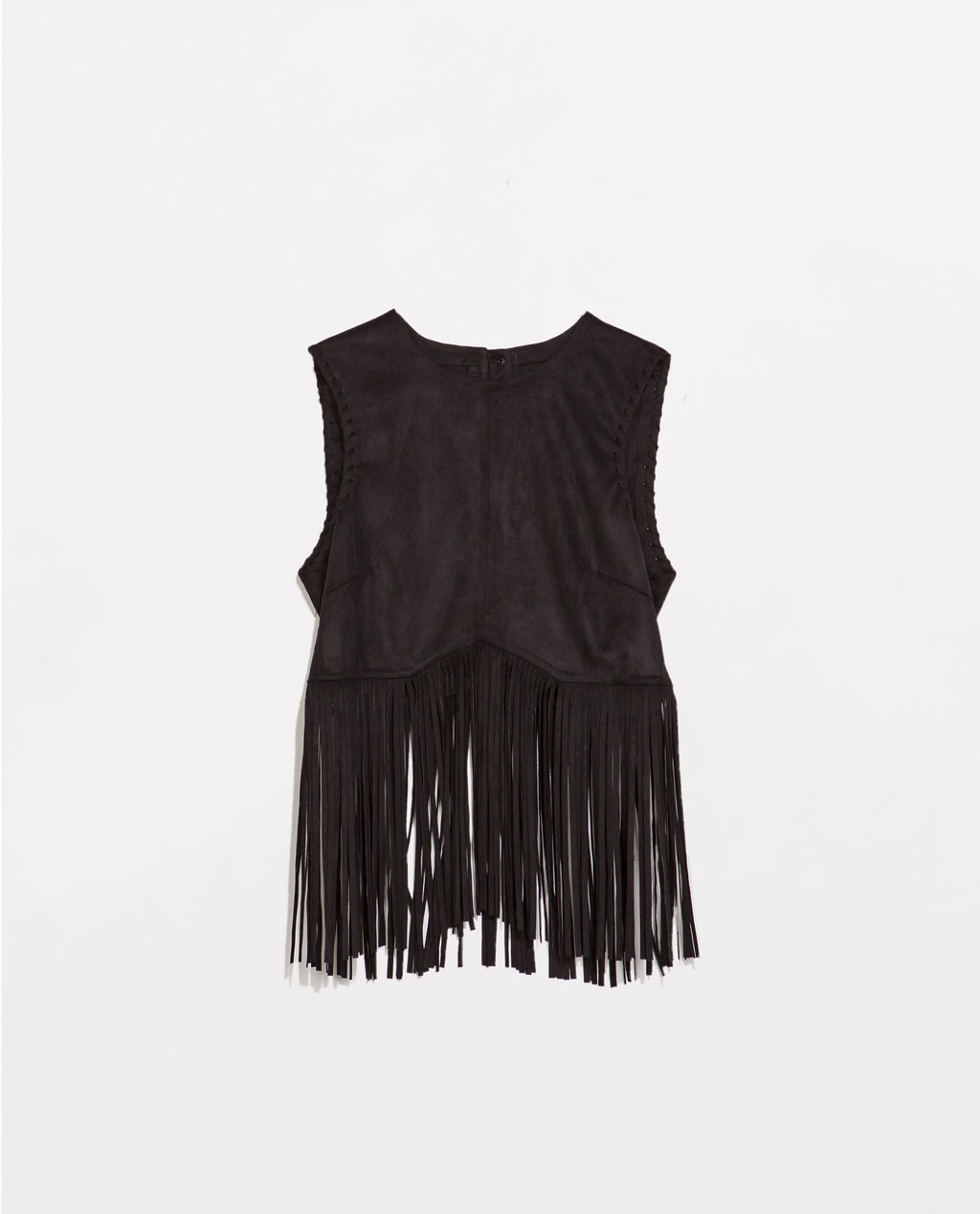 Zara fringed faux suede top - 