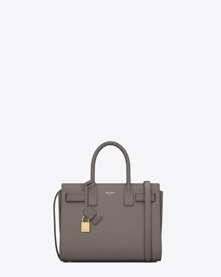 SAINT LAURENT CLASSIC BABY SAC DE JOUR BAG IN FOG LEATHER