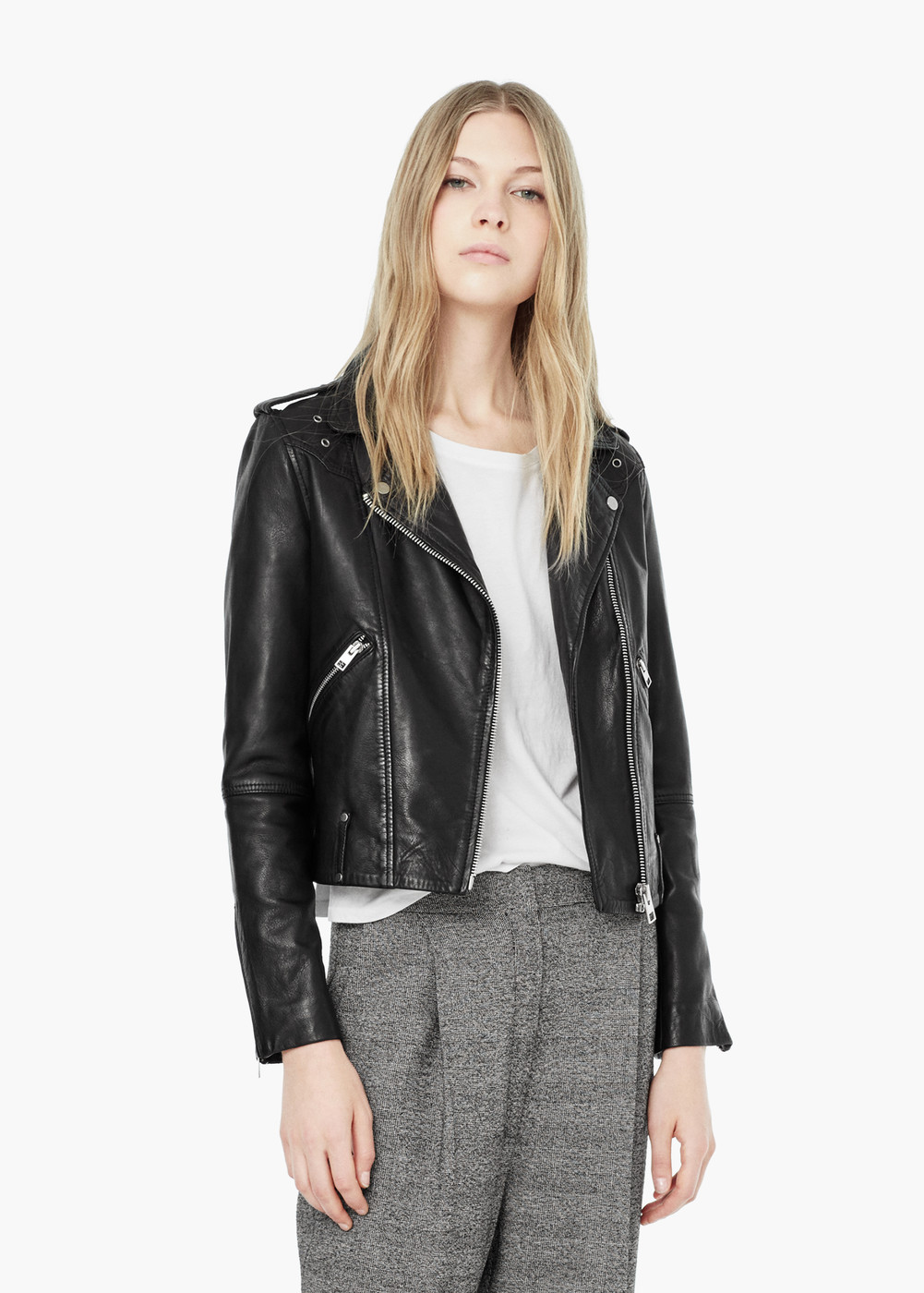 Mango ZIP LEATHER JACKET