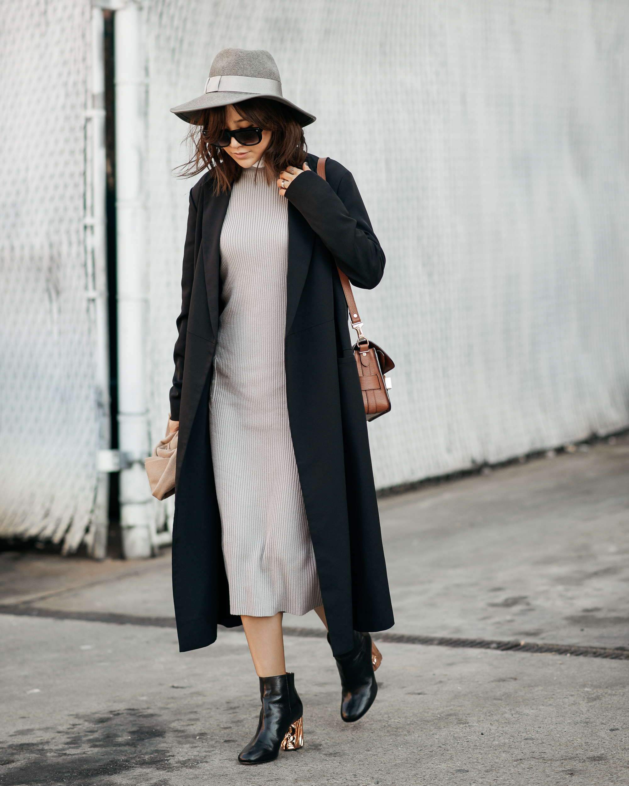 saint jerome WINONA COLUMN DRESS GREY