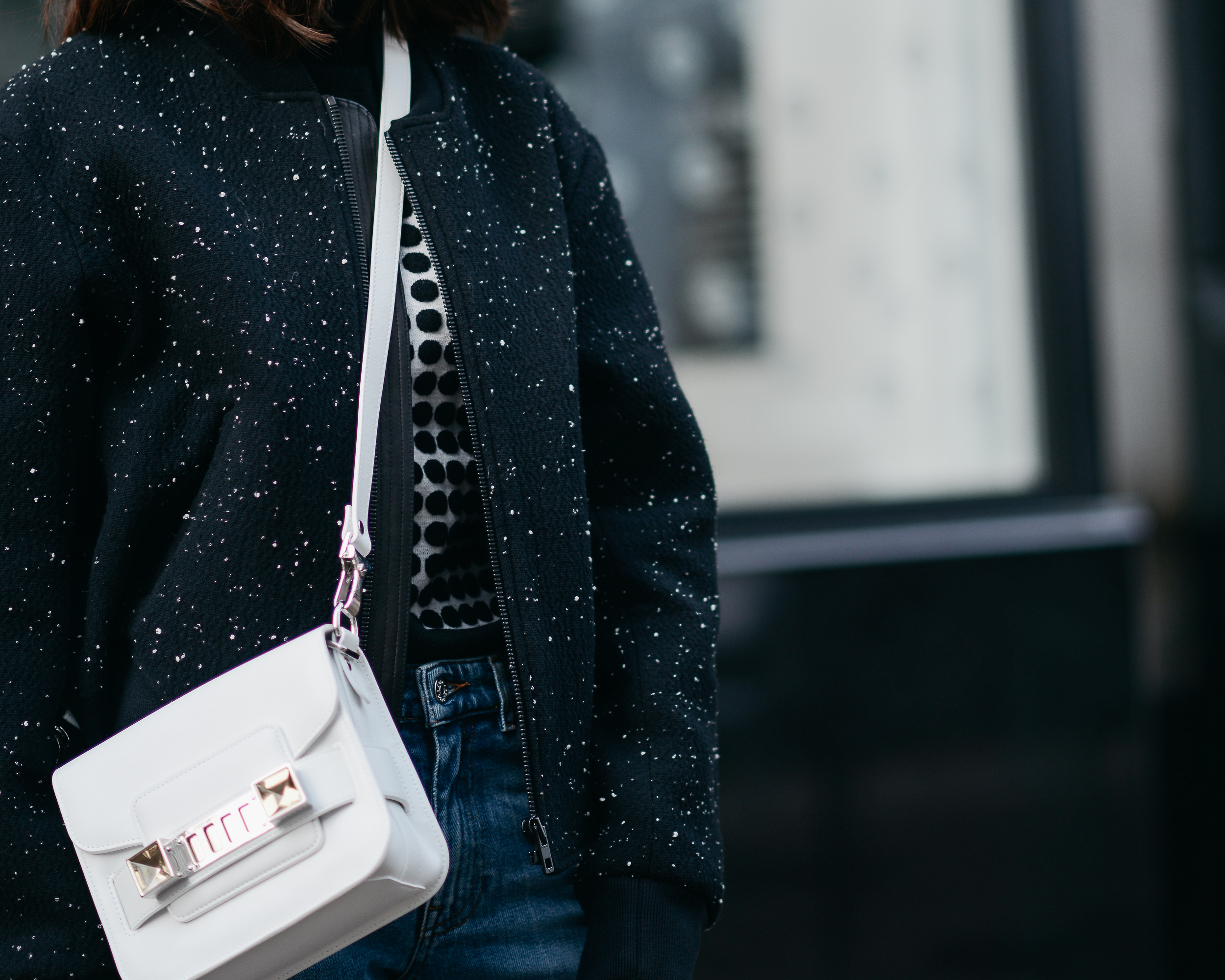 rag bone bomber jacket, acne studios jeans, balenciaga snakeskin pumps, ps11