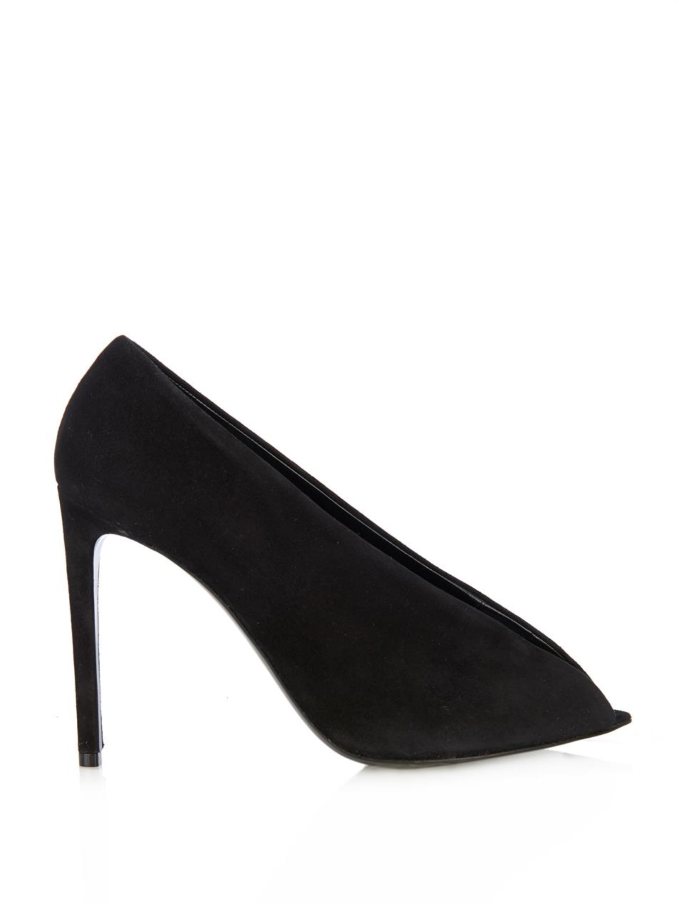 BALENCIAGA Suede peep-toe pumps