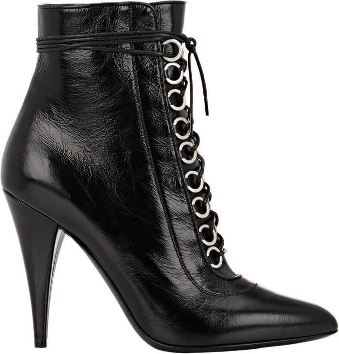 SAINT LAURENT Fetish Lace-Up Boots