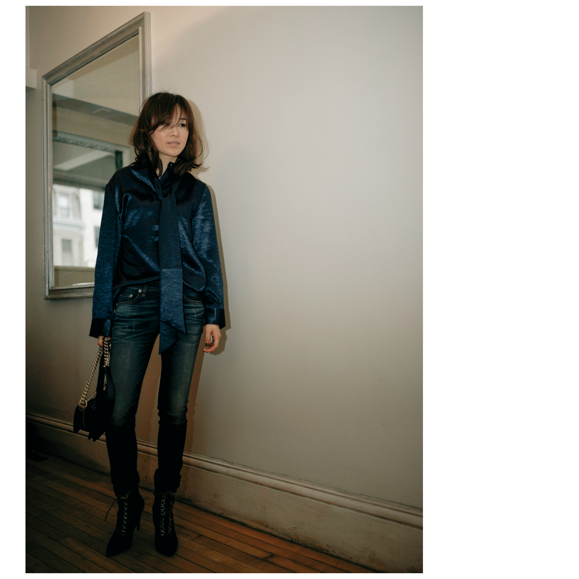 Iris & Ink blue blouse