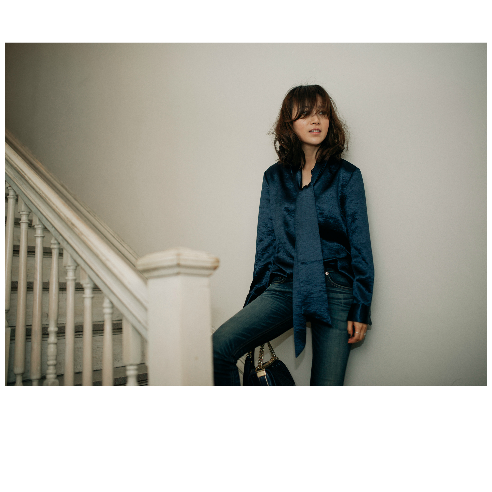 Iris & Ink blue blouse