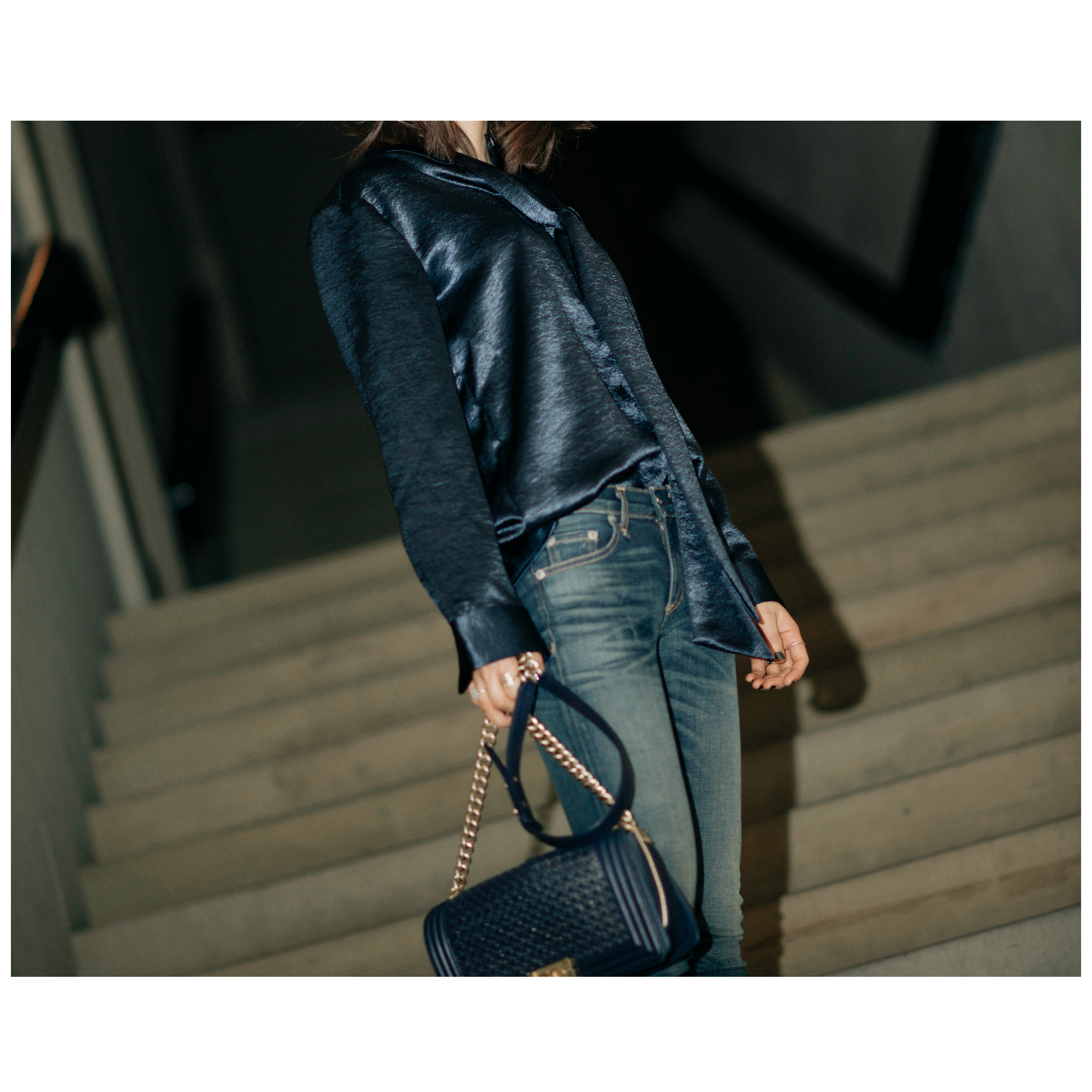 Iris & Ink blue blouse