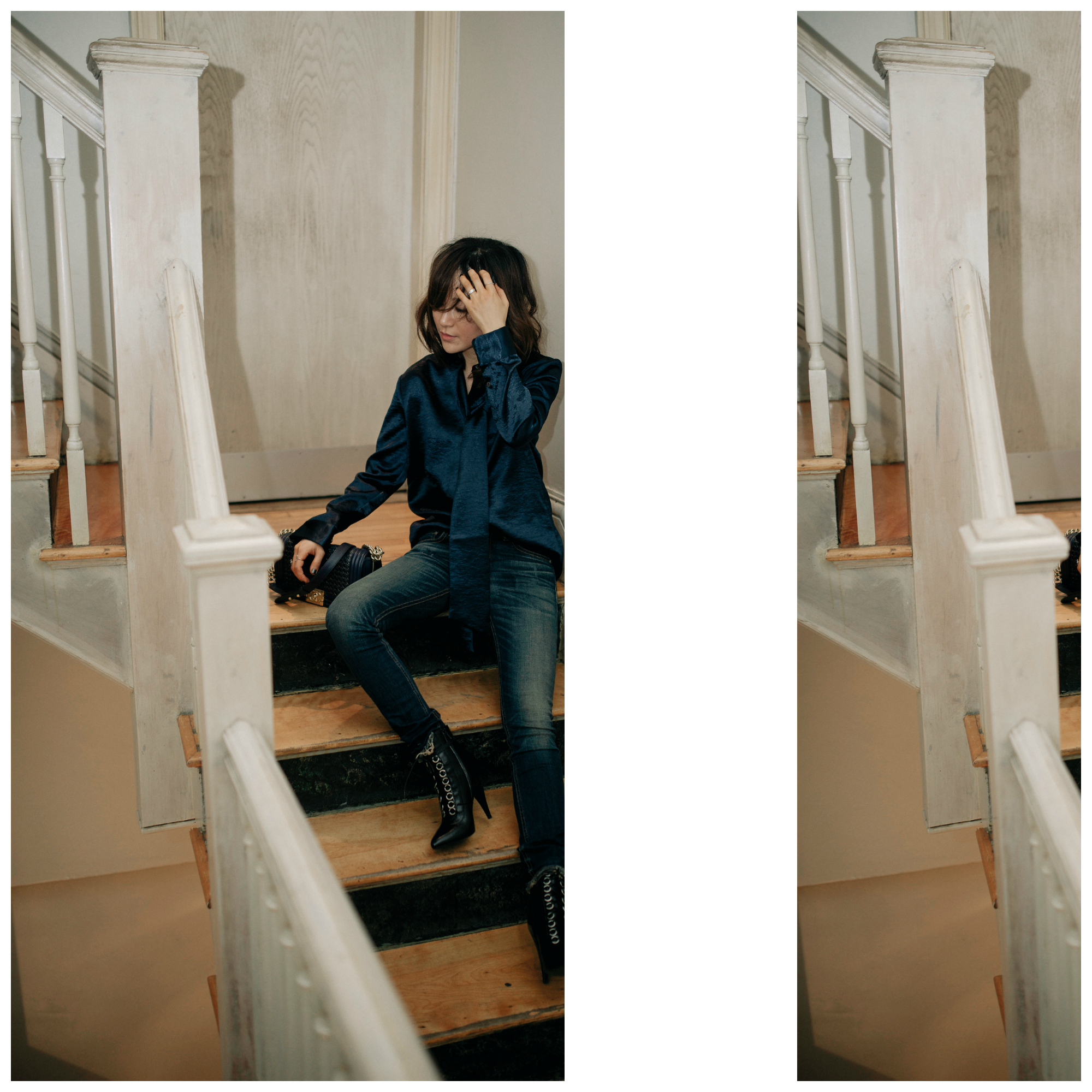 Iris & Ink blue blouse