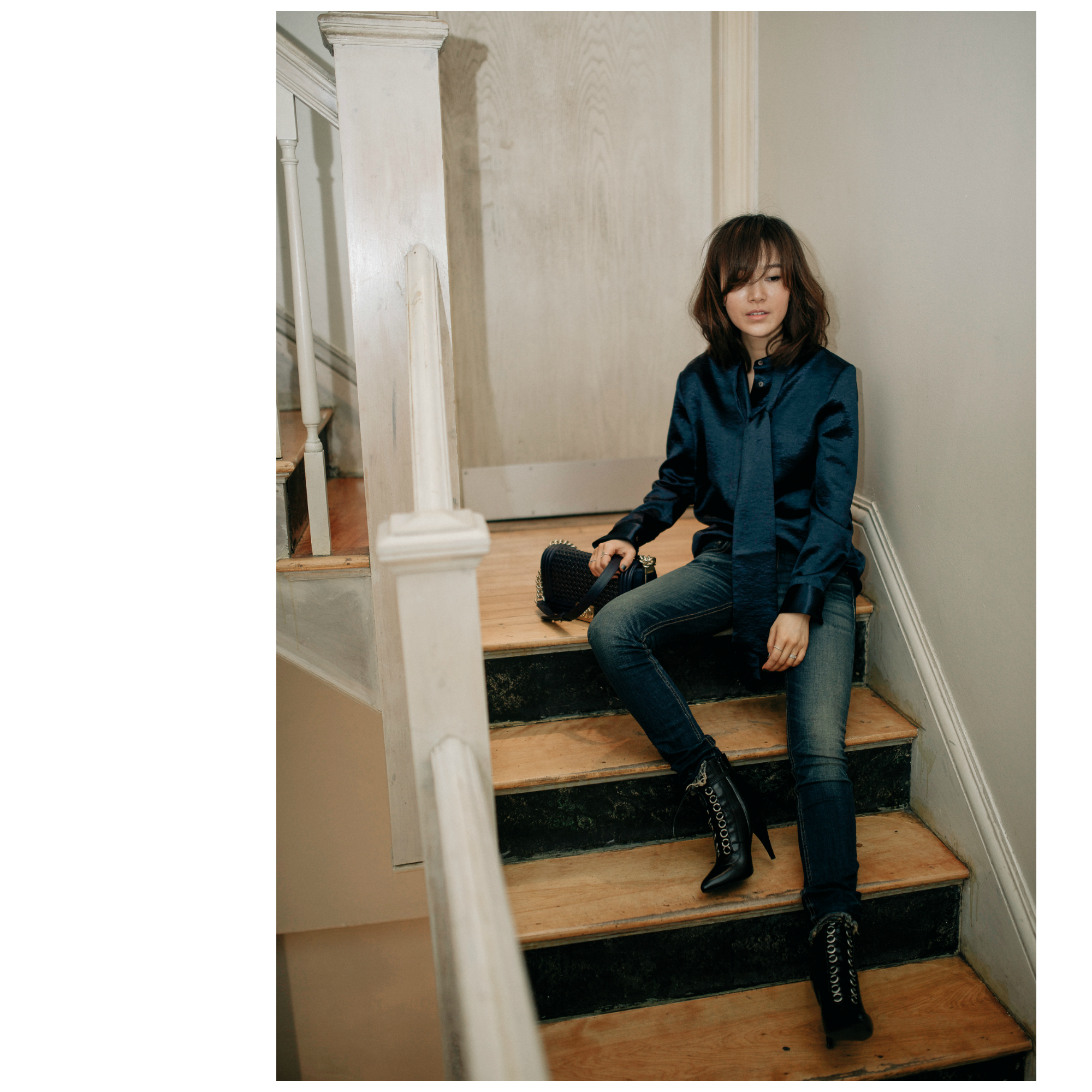 Iris & Ink blue blouse